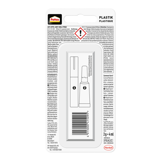 Henkel Pattex Sekundenkleber 2 ml Blitz Plastik 2/4 g/ml PSA1C