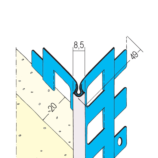 Protektor Kantenprofil Aussenputz 1014 Weiß 300cm