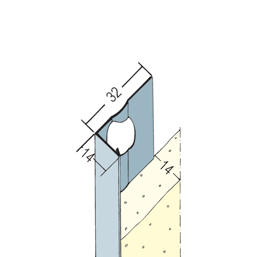 Protektor Abschlussprofil Innen u. 9110 Außenputz Weiß 250 cm 14 mm Putzdicke