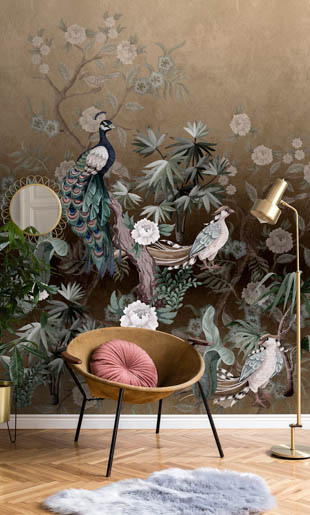 MPlus Chamäleon 2029 V100-157 400x270cm Peacock Island 2 Strukturvlies