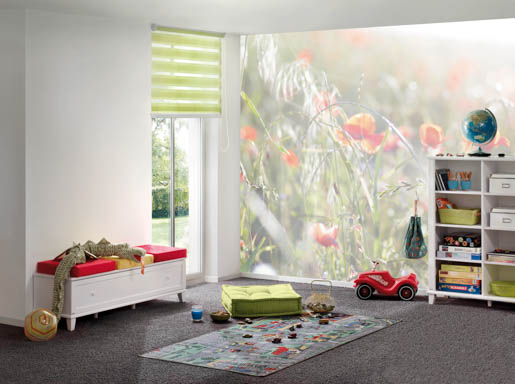 MPlus Chamäleon 2029 V100-272 400x270cm Mohnblumen Strukturvlies