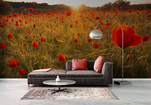 MPlus Chamäleon 2029 L12080-273 120x80cm Blumenfeld rot Leinwand