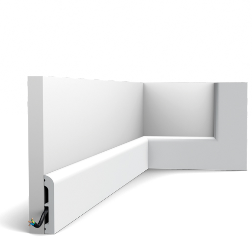 Orac Sockelleiste SX 183-RAL9003 200cm 1,3 x 7,5 cm