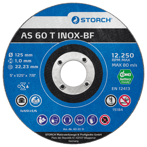 Storch Trennscheibe AS 60 T INOX-BF, 125 mm kaufen bei Proma Farben
