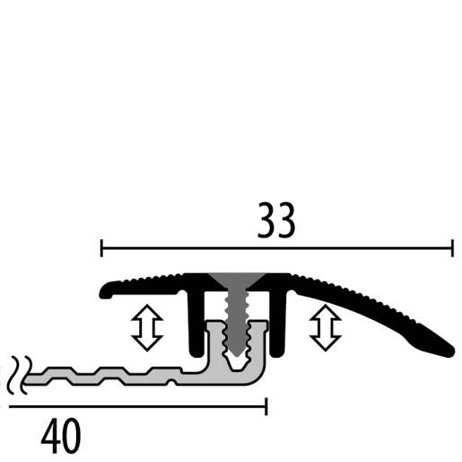 MPlus Anpassungsprof. 376 4 -9,5mm 100cm Alu Edelstahl elox. F2 PPS Champion star