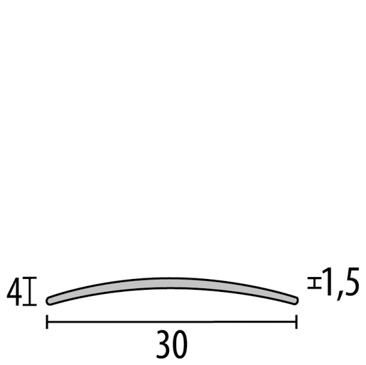 MPlus Übergangsprofil 459 SBS 270cm 30mm Alu Silber elox. F4 Best