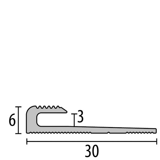 MPlus Einfassprofil 804 SBS 250cm 3,0mm Alu Silber elox. F4 Best