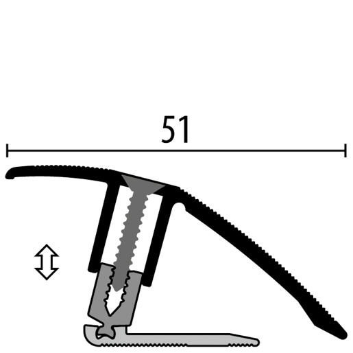 MPlus Anpassungsprof. 886 7 - 23mm 100cm Alu Silber elox. F4 PPS Champion flex