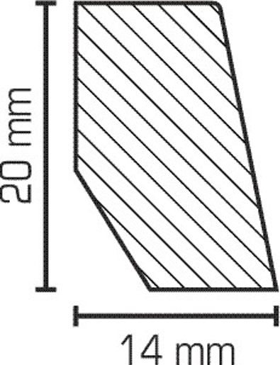 Südbrock 14.20.1 Eiche lackiert 240cm Vorsatzleiste 14 x 20 mm