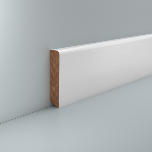 Südbrock 60.16.80.31 Buche weiß lackiert Holzfußleiste 16 x 80 mm