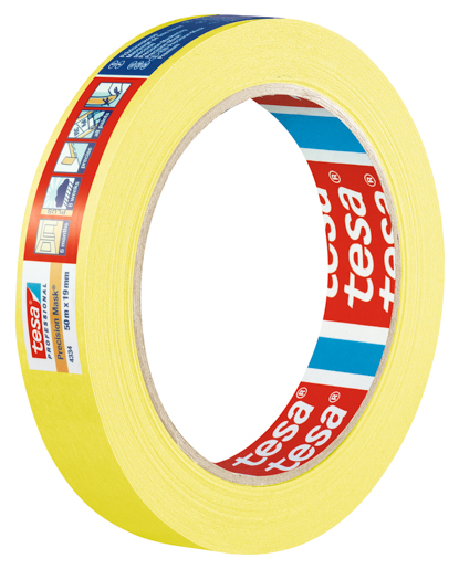 Tesa 4334 Präzisionskrepp 50m:50mm, gelb
