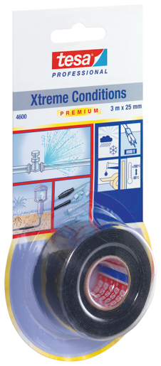 Tesa 4600 Xtreme Conditions Silikonband 3m:25mm, schwarz