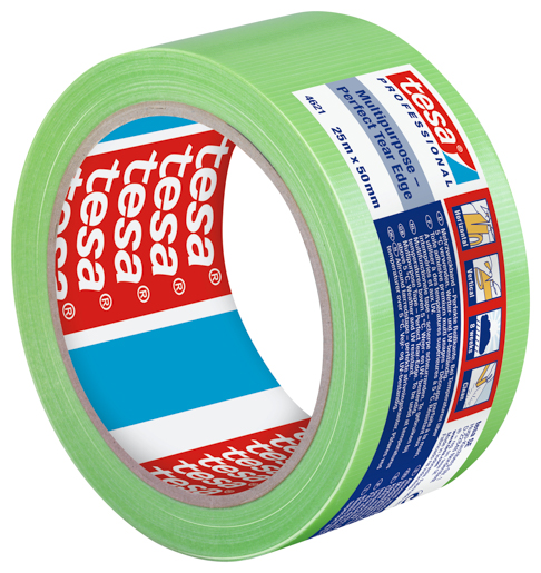 Tesa 4621 Allzweck Putzband Gewebe 25m:50mm, leucht hellgrün