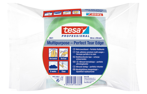 Tesa 4621 Allzweck Putzband Gewebe 25m:50mm, leucht hellgrün