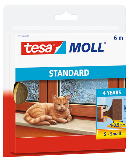 Tesa 5559 Tesamoll Standard 6m:9mm:4mm, braun, Spalten 1-3,5mm