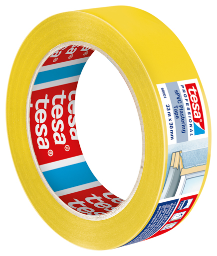 Tesa 66001 Putzband PVC glatt 33m:30mm, gelb