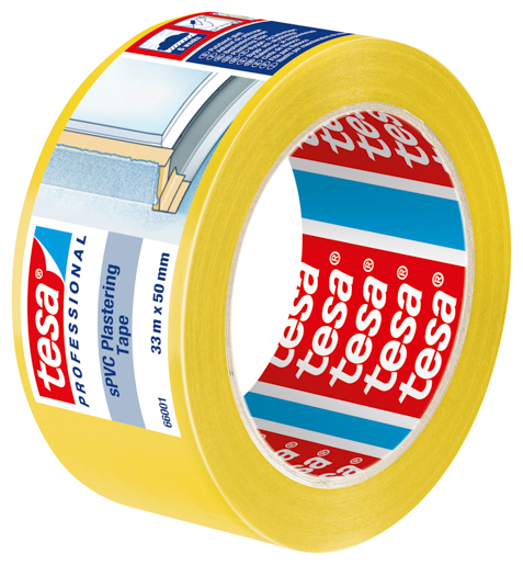 Tesa 66001 Putzband PVC glatt 33m:50mm, gelb