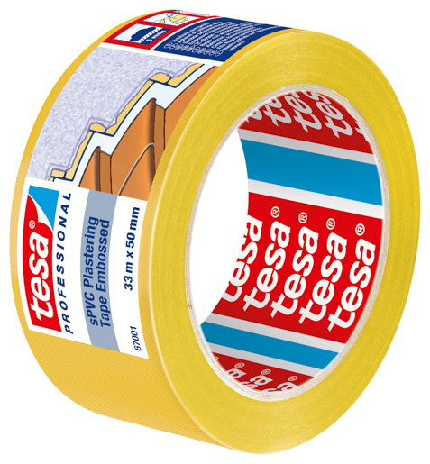 Tesa 67001 Putzband PVC quergerillt 33m:50mm, gelb