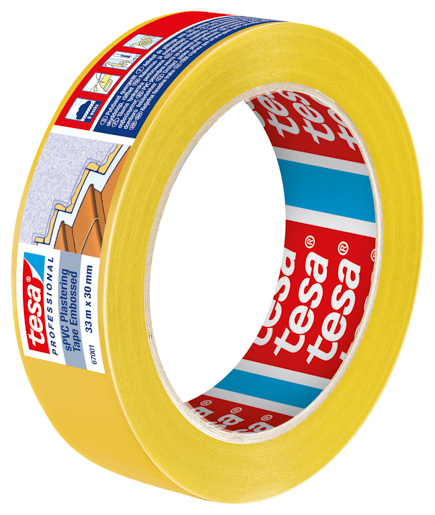 Tesa 67001 Putzband PVC quergerillt 33m:30mm, gelb