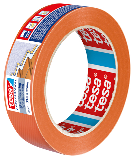 Tesa 67001 Putzband PVC quergerillt 33m:30mm, orange