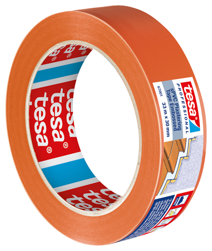 Tesa 67001 Putzband PVC quergerillt 33m:30mm, orange