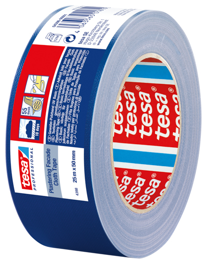 Tesa 4398 Putzband Gewebe Basic 25m:50mm, blau