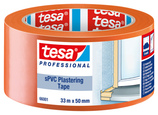Tesa 66001 Putzband PVC glatt 33m:50mm, orange