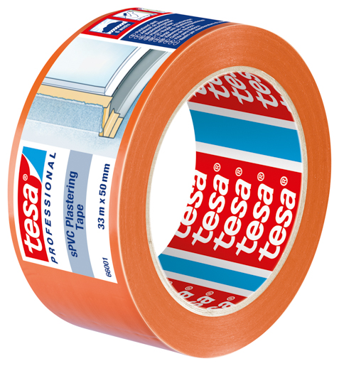 Tesa 66001 Putzband PVC glatt 33m:50mm, orange
