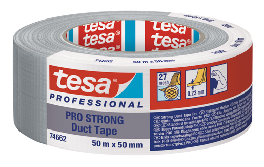 Tesa 74662 Duct Tape PRO-STRONG 50m:50mm silber