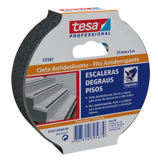 Tesa 55587 Anti Rutschband 5m:25mm, transparent