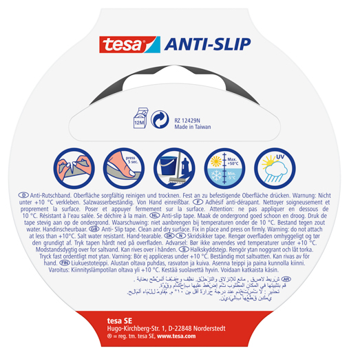 Tesa 55587 Anti Rutschband 5m:25mm, transparent