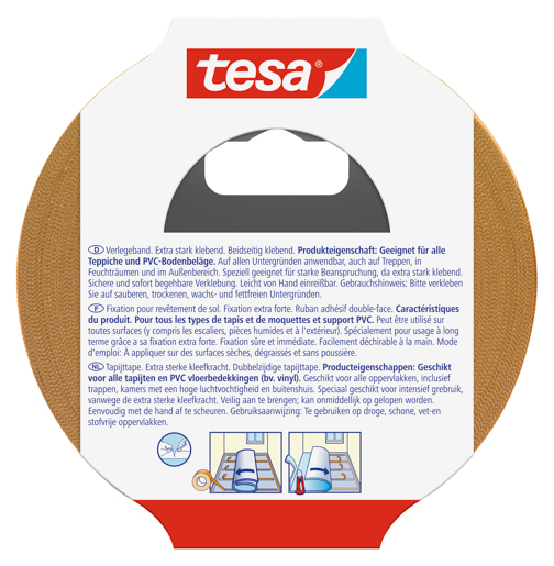 Tesa 5696 Verlegeband 25m:50mm, extra stark, doppelseitig