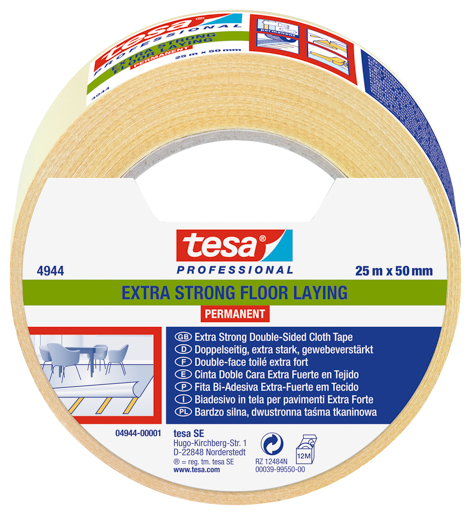 Tesa 4944 Tesafix Verlegeband 25m:50mm, weiß