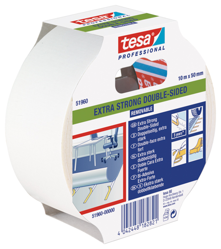 Tesa 51960 Verlegeband tesafix® ablösbar 25m:50mm farblos