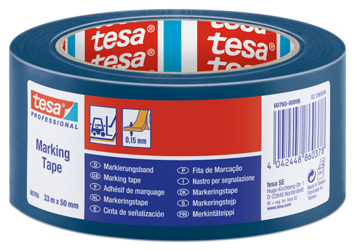 Tesa 60760 Bodenmarkierungsband 33m:50mm, blau