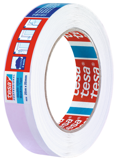 Tesa 4836 Maskenband 25m:25mm, rot-weiß, doppelseitig