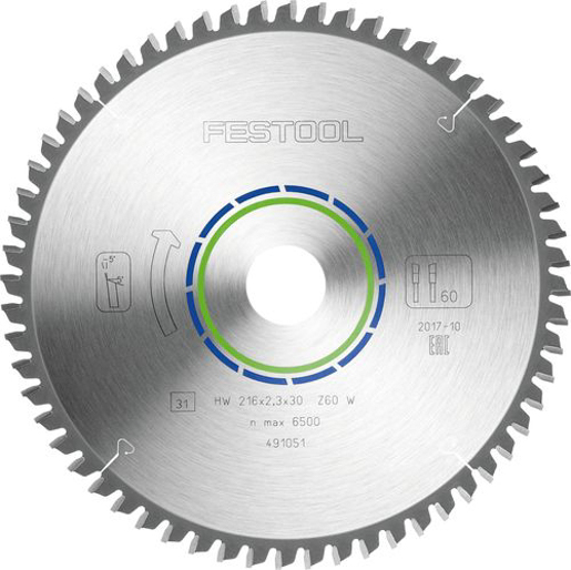 Festool 491051 Kreissägeblatt HW 216x2,3x30 W60