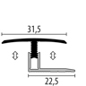 MPlus Übergangsprofil 558 7 - 12mm 270cm Alu Edelstahl elox. F2G Mono Clip