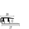 MPlus Abschlussprofil 577 4 -7,5mm 100cm Alu Sand elox. F9 Design Clip