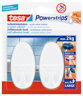 Tesa 58013 Powerstrips Haken Large oval, weiß, bis 2KG, 2STK